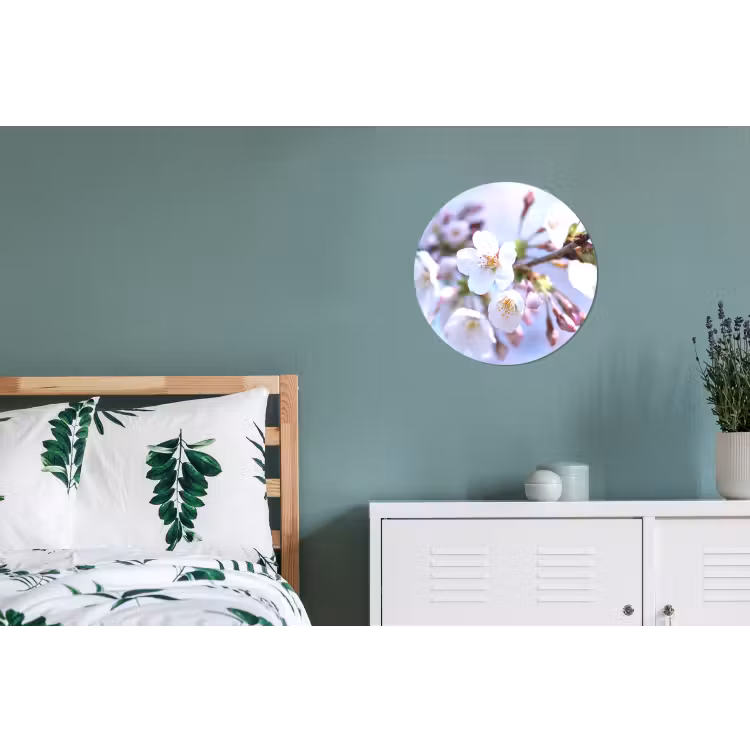 Bloemen - Sakura - Tak - Bloesem takken Wandcirkel aluminium klein -slaapkamer