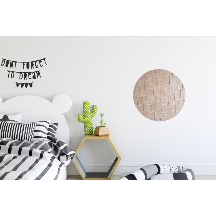 Boekpagina - Collage - Literatuur - Vintage - Beige Wandcirkel aluminium klein -kinderkamer