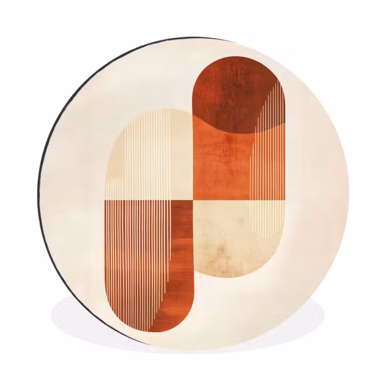 Bogen - Beige - Vormen Wandcirkel aluminium klein -3d