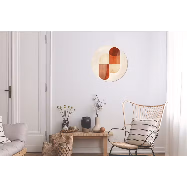 Bogen - Beige - Vormen Wandcirkel aluminium klein -woonkamer