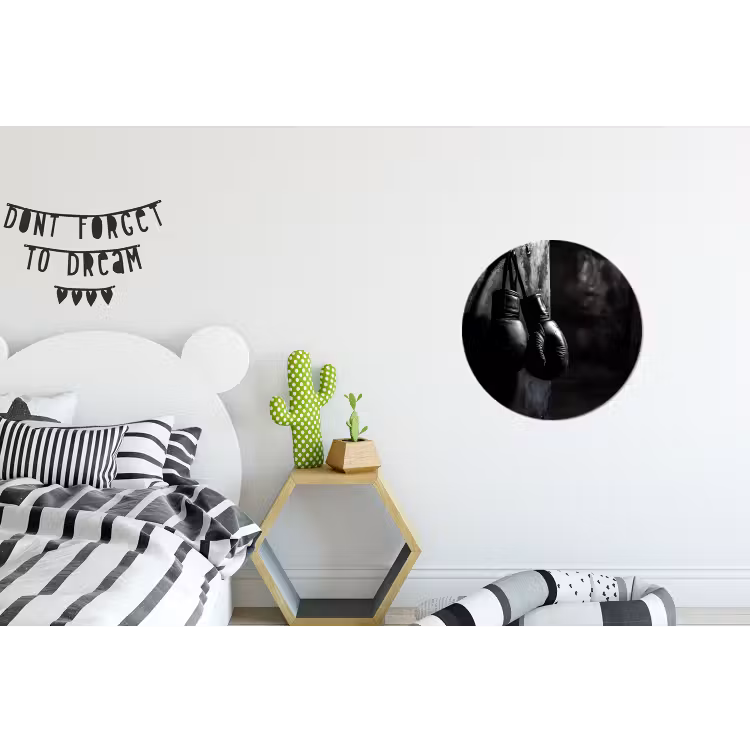 Bokshandschoenen - Muur - Duister - Zwart Wandcirkel aluminium klein -kinderkamer