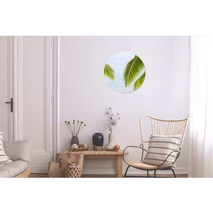 Boom - Bladeren - Water - Tropisch - Groen Wandcirkel aluminium klein -woonkamer