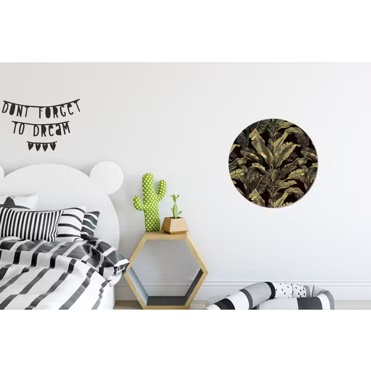 Botanisch - Bladeren - Groen Wandcirkel aluminium klein 190 -kinderkamer