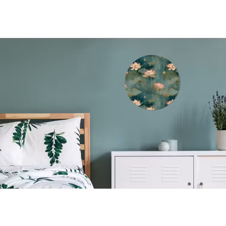 Botanisch - Bloemen - Roze Wandcirkel aluminium klein 190 -slaapkamer