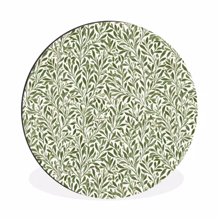 Botanisch - Takken - Groen Wandcirkel aluminium klein 190 -3d