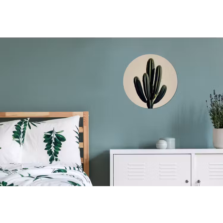 Cactus - Subtiel - Groen Wandcirkel aluminium klein -slaapkamer