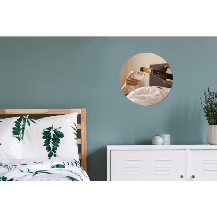Champagne - Bed - Bubbels Wandcirkel aluminium klein -slaapkamer