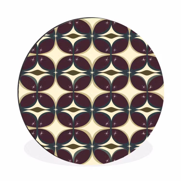 Cirkel - Retro - Kleurrijk Wandcirkel aluminium klein 190 -3d