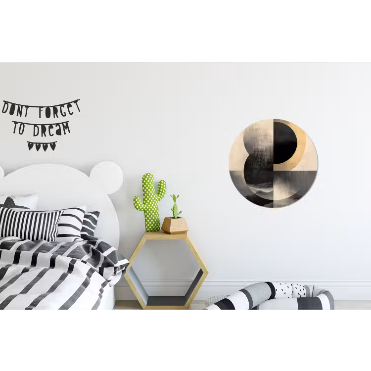 Cirkels - Schaduw - Abstract Wandcirkel aluminium klein -kinderkamer