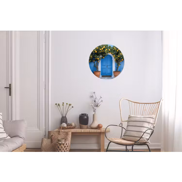 Citroenbomen - Geel - Deur - Potten Wandcirkel aluminium klein -woonkamer