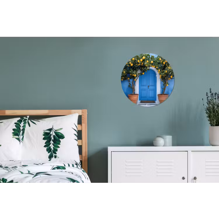 Citroenbomen - Geel - Deur - Potten Wandcirkel aluminium klein -slaapkamer