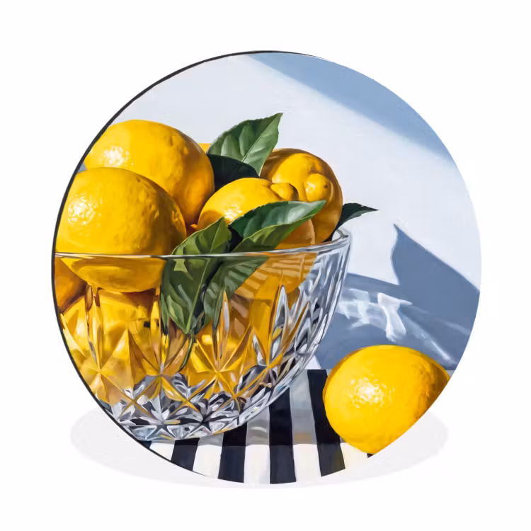 Muurcirkel aluminium - Citroenen - Fruit - Geel - Citroenen - Fruit - Geel Wandcirkel aluminium klein