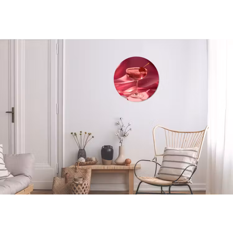 Cocktail - Pink - Luxe Wandcirkel aluminium klein -woonkamer