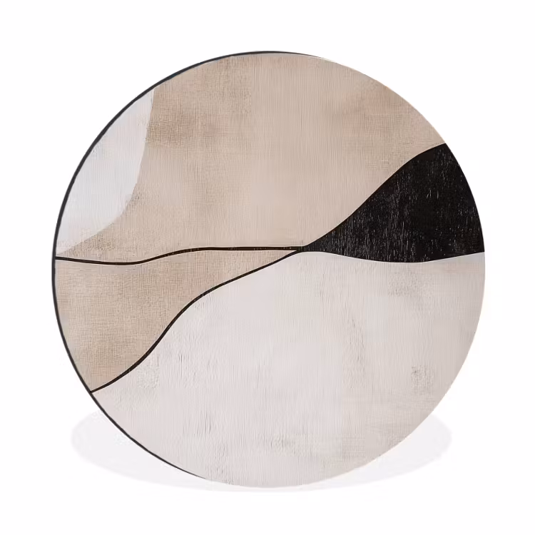 Contourlijnen - Abstracte landschap Wandcirkel aluminium klein -3d