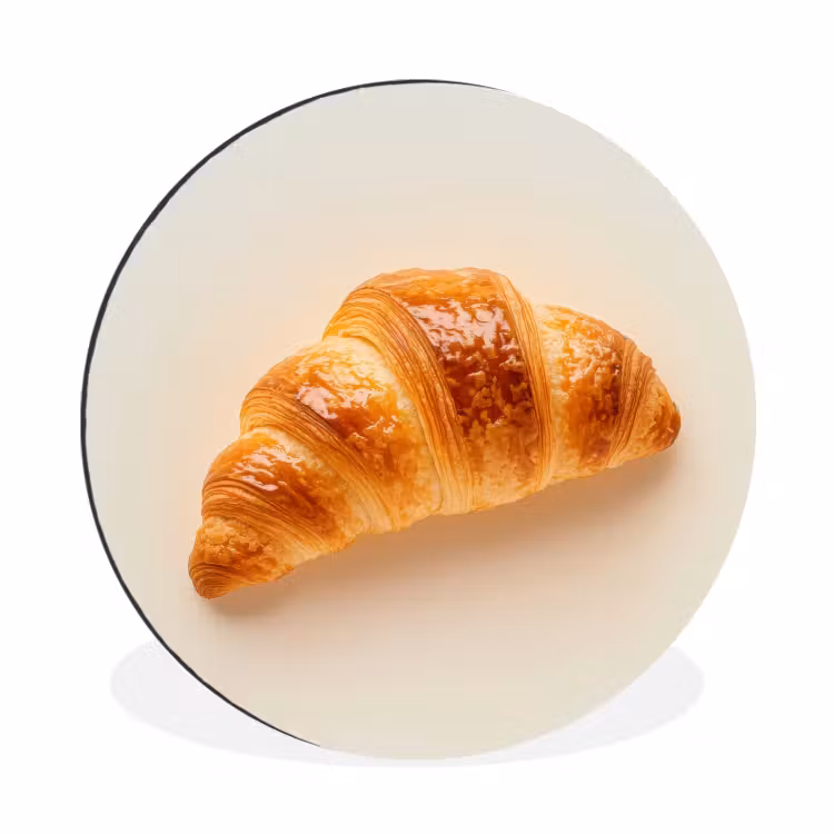 Croissant - Brood - Beige Wandcirkel aluminium klein -3d