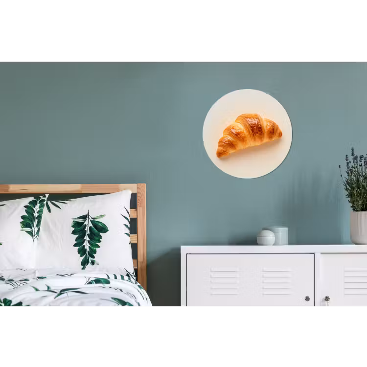 Croissant - Brood - Beige Wandcirkel aluminium klein -slaapkamer