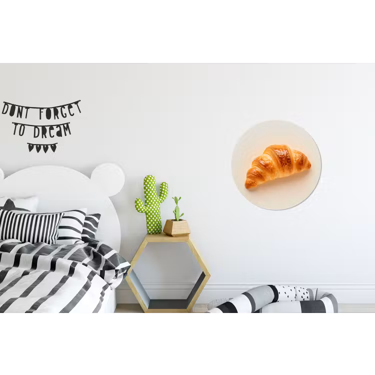 Croissant - Brood - Beige Wandcirkel aluminium klein -kinderkamer