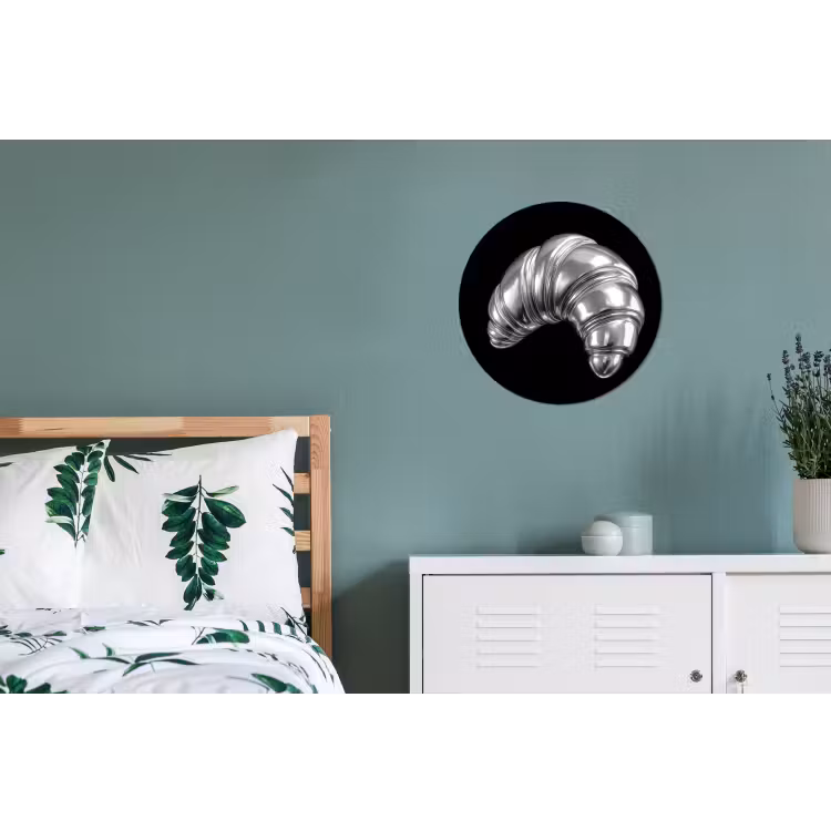 Croissant - Metaal - Zilver Wandcirkel aluminium klein -slaapkamer
