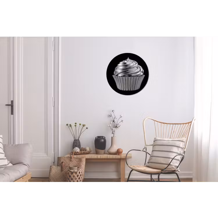 Cupcake - Luxueus - Zilver Wandcirkel aluminium klein -woonkamer