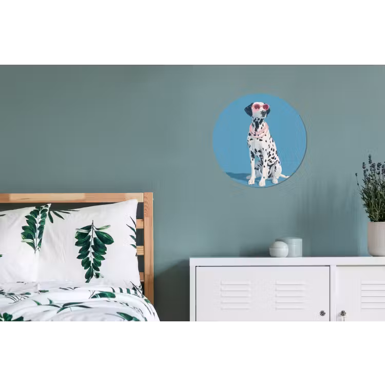 Dalmatiër - Zonnebril - Blauw Wandcirkel aluminium klein -slaapkamer