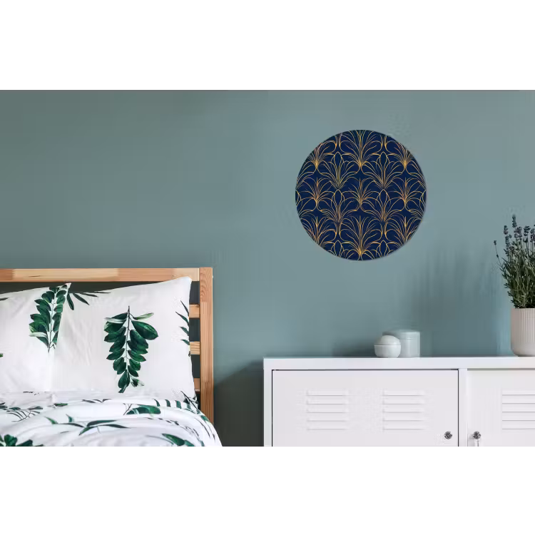 Deco - Waaier - Blauw Wandcirkel aluminium klein 190 -slaapkamer
