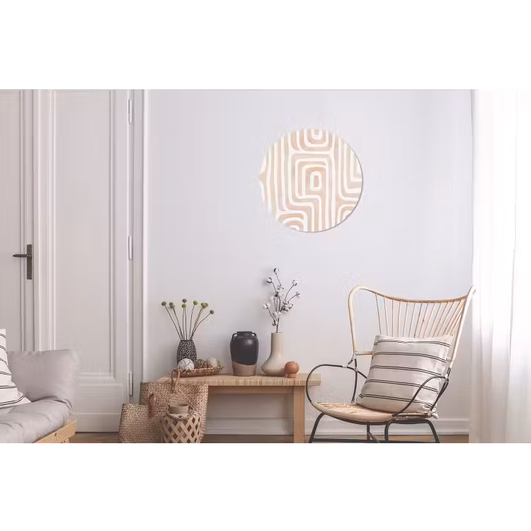 Decoratief - Labyrint - Beige Wandcirkel aluminium klein -woonkamer