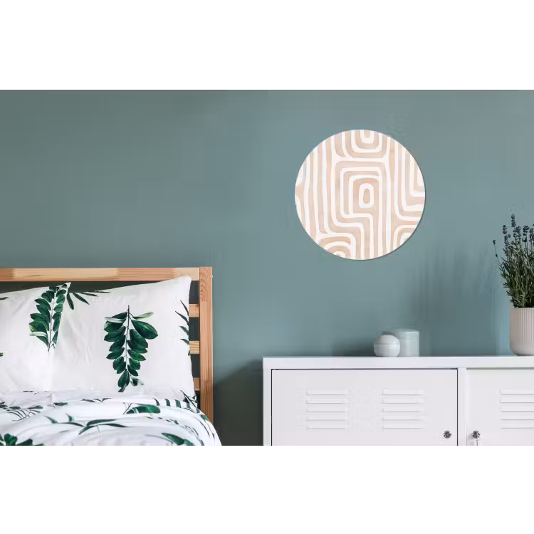 Decoratief - Labyrint - Beige Wandcirkel aluminium klein -slaapkamer