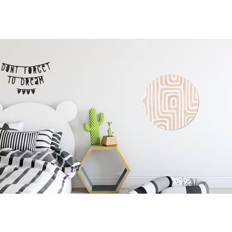 Decoratief - Labyrint - Beige Wandcirkel aluminium klein -kinderkamer