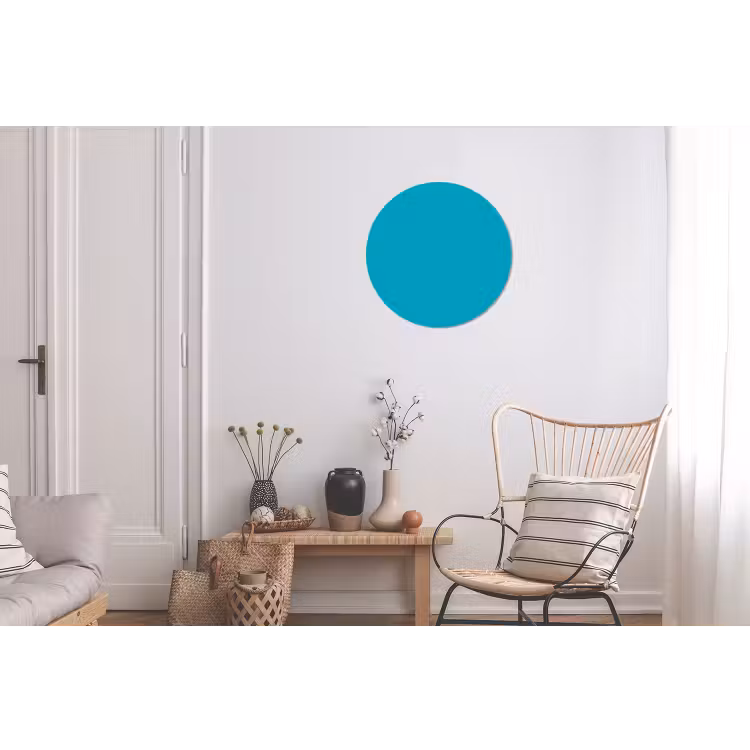 Deep - Turquoise - Turkoois Wandcirkel aluminium klein 190 -woonkamer
