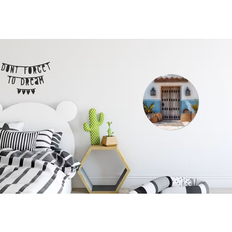 Deur - Manden - Planten Wandcirkel aluminium klein -kinderkamer