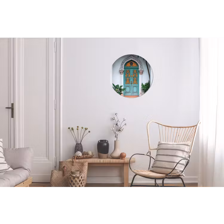 Deur - Patronen - Planten Wandcirkel aluminium klein -woonkamer