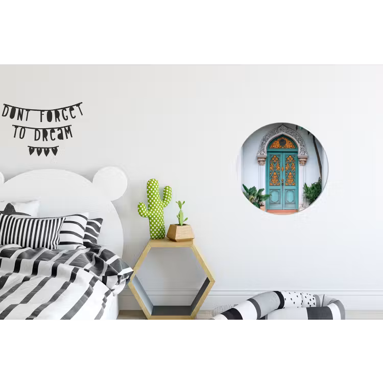 Deur - Patronen - Planten Wandcirkel aluminium klein -kinderkamer