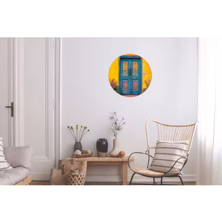 Deuren - Kleurrijk - Planten Wandcirkel aluminium klein -woonkamer