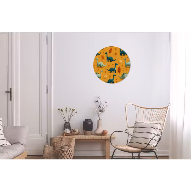 Dinosaurussen - Stekels - Herfstbladeren - Bruin Wandcirkel aluminium klein -woonkamer