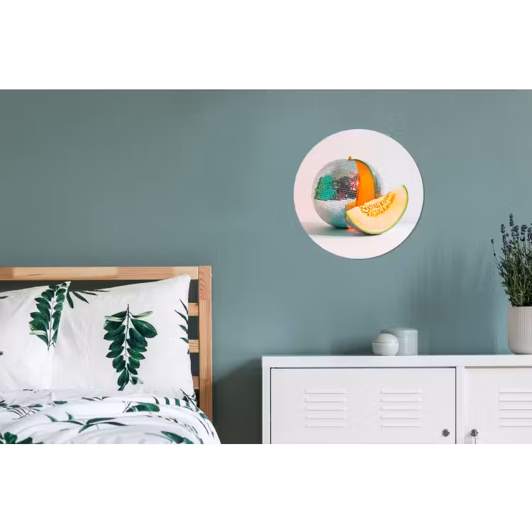 Disco - Discobal - Meloen - Pastel Wandcirkel aluminium klein -slaapkamer