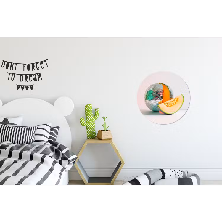 Disco - Discobal - Meloen - Pastel Wandcirkel aluminium klein -kinderkamer