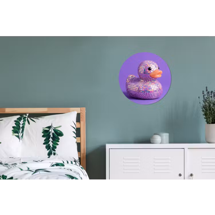 Disco - Eend - Paars Wandcirkel aluminium klein -slaapkamer