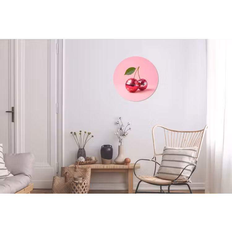 Disco - Kersen - Roze Wandcirkel aluminium klein -woonkamer