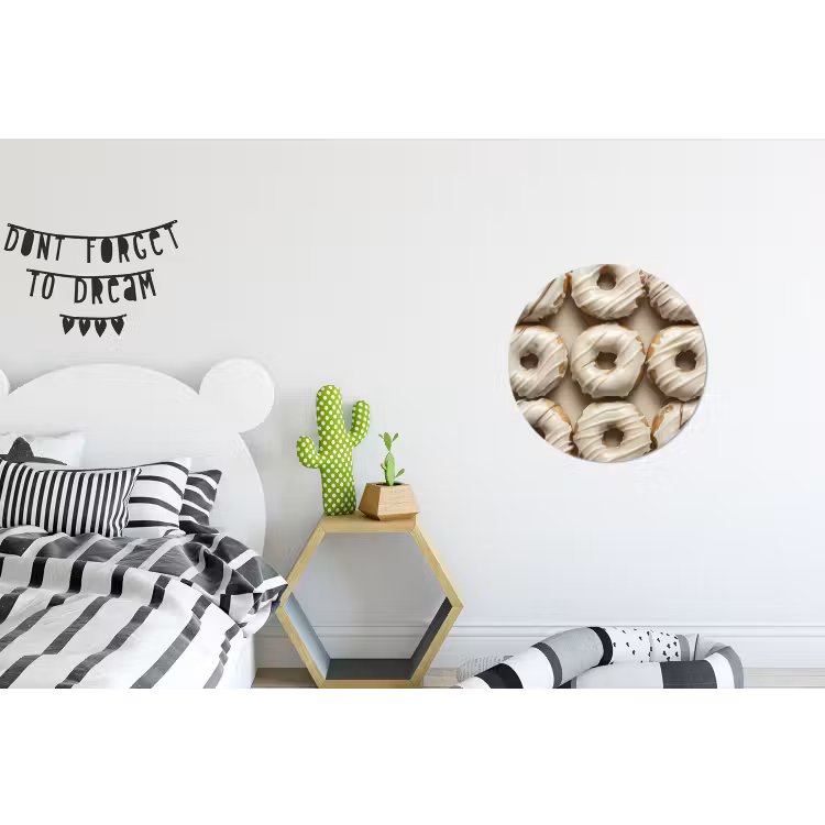 Donuts - Chocolade - Wit - Beige Wandcirkel aluminium klein -kinderkamer