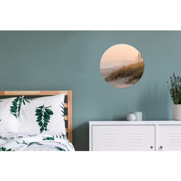 Duinlandschap - Zonsondergang - Strand Wandcirkel aluminium klein -slaapkamer