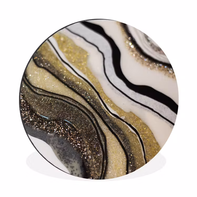 Edelsteen - Abstract - Marmer - Natuur Wandcirkel aluminium klein -3d