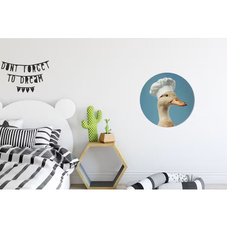 Eend - Koksmuts - Cute - Vogel Wandcirkel aluminium klein -kinderkamer
