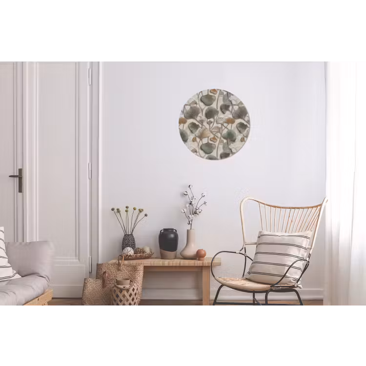 Elegant - Bladeren - Groen Wandcirkel aluminium klein 190 -woonkamer