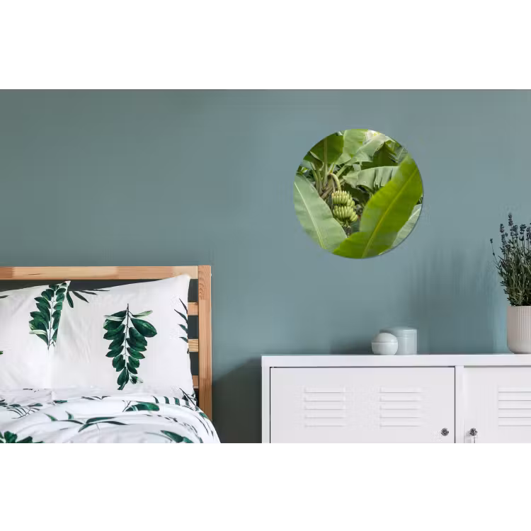 Eten - Bananen - Plantage - Groen Wandcirkel aluminium klein -slaapkamer