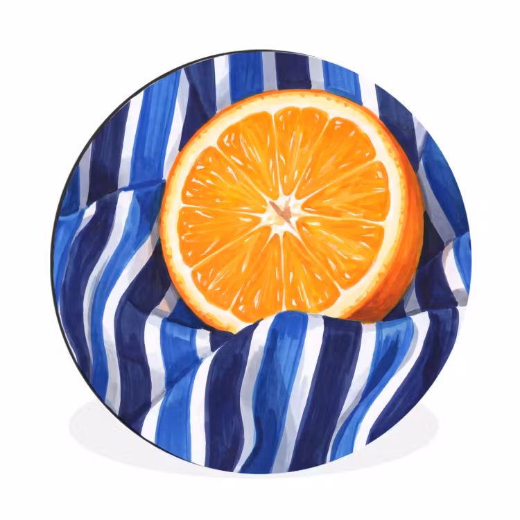 Muurcirkel aluminium - Eten - Fruit - Oranje - Eten - Fruit - Oranje Wandcirkel aluminium klein