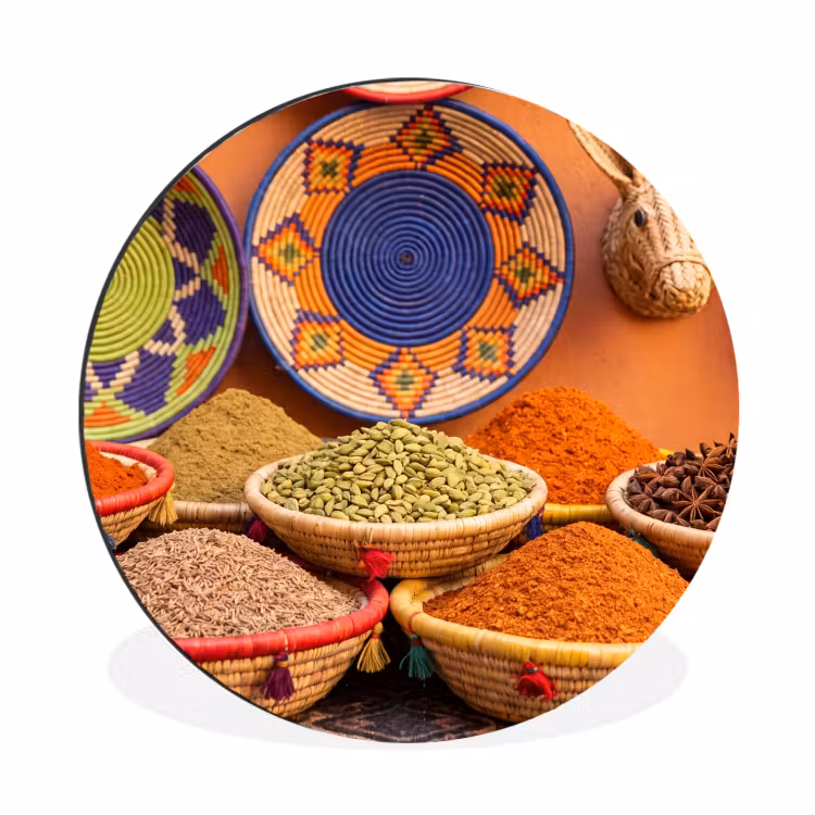Muurcirkel aluminium - Eten - Kleurrijk - Cultuur - Eten - Kleurrijk - Cultuur Wandcirkel aluminium klein
