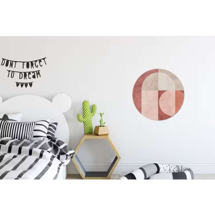 Figuren - Abstract - Roze Wandcirkel aluminium klein -kinderkamer