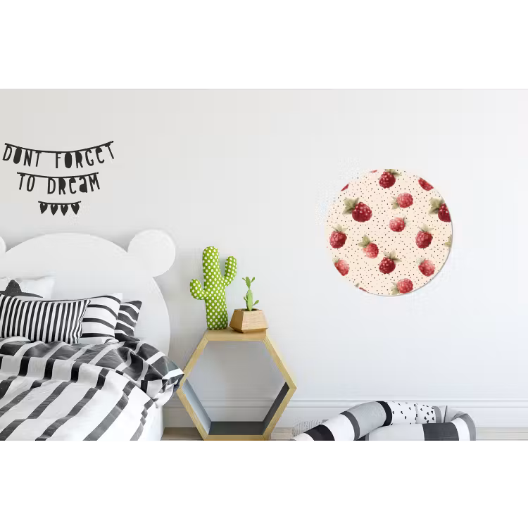 Framboos - Stippen - Rood Wandcirkel aluminium klein 190 -kinderkamer