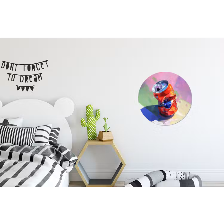 Frisdrank - Blik - Paars Wandcirkel aluminium klein -kinderkamer