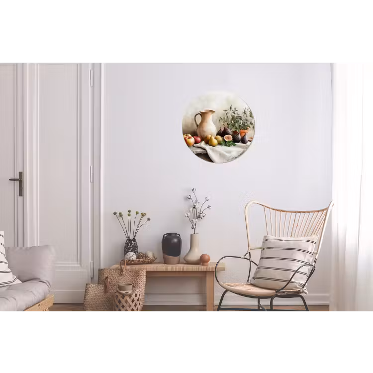 Fruit - Kruiden - Landelijk Wandcirkel aluminium klein -woonkamer